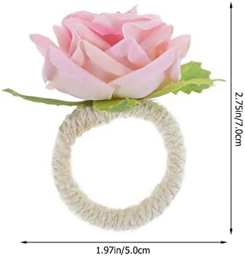 עיצוב חתונה Upkoch מלאכותי מפיות מפיות אבזם אבזם: 6 יחידות מפית מפית טבעת פרח מחזיק מפית מפית קליפ לחתונה