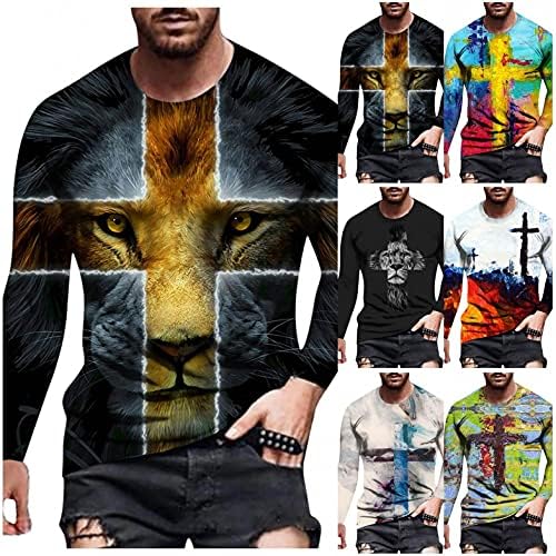 חולצות טריקו של שרוול ארוך XXBR לגברים, אביב 3D רחוב אמונת