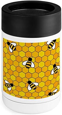 דבורי דבש כוס קרירה יותר מפלדת אל חלד מבודדת פחית מקרר מחזיק כוס עם מכסים לנשים מתנות גברים
