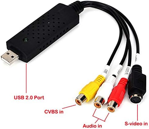 1* USB 2.0 וידאו מתאם לכידת שמע וידאו VHS VCR טלוויזיה לממיר DVD עם מנהל התקן