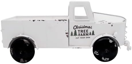 WOWSER במצוקה ישנה של עץ חג מולד, משאית חוות עץ חג המולד, עיצוב חג בחווה וינטג ', קישוט שולחן שולחן בודד, 17.5 אינץ'
