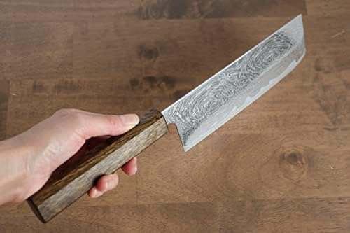 Seisuke nami aus10 סיום שיקוף דמשק נקירי סכין יפני 170 ממ ידית אלון