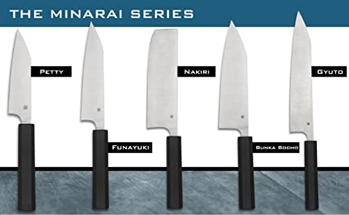 סכין מטבח של Spyderco Minarai Gyuto Premium עם 10.13 CTS BD1N סופר כחול נירוסטה להב וידית פוליפרופילן - K19PBK