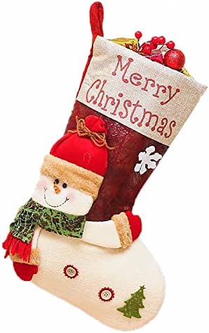חג המולד סנטה קלאוס גרב מתנת סוכריות תיק איש שלג סנטה קלאוס כיס חג המולד עץ תליית קישוט מתנת תיק לילדים קבית3ב9