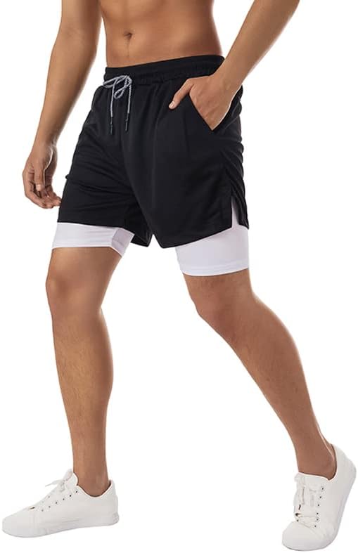 Summersum מכנסיים אתלטיים של גברים עם אניה עם חדר כושר קל משקל מפעיל מכנסיים קצרים של מכנסי כיס רוכסן מכנסיים קצרים