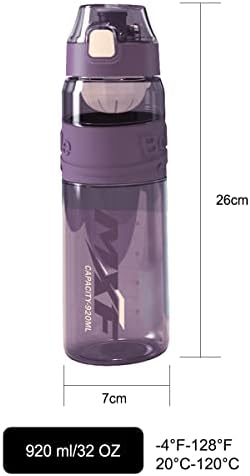 בקבוקי מים KMYC, הוכחת דליפה פילטר רחב פילטר בקבוקי מים BPA מים חופשיים ולא רעילים, לשימוש חוזר של 32 גרם בקבוקי מים עם פילטר, פלסטיק שקוף בטוח לנסיעות בחדר כושר בבית הספר