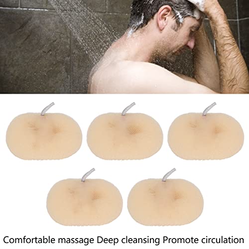 כדור גוף של כדור מקלחת, ספוג מקלחת אמבטיה 5 יחידות מרקם רך לשיר קדם זרימת מחזור לשימוש יומיומי לגברים