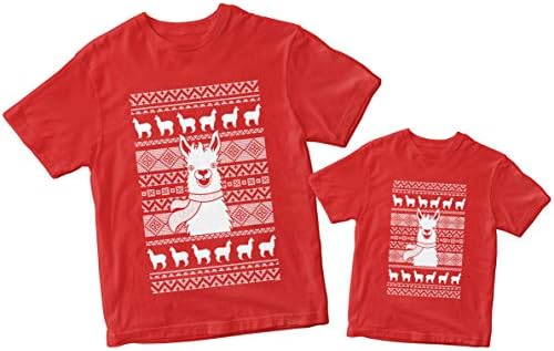LLAMA מכוער חג המולד - דפוס סוודר חג המולד תואם חולצות משפחתיות