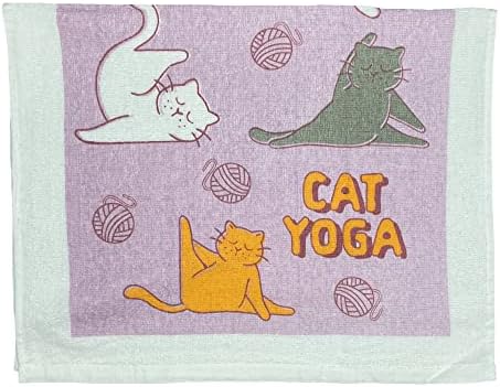 חולצות כלבים מטורפות חתול יוגה מצחיק גורי חתולים מגבת תה חתול יוגה