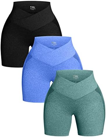 LNSK 3 חלקים לנשים יוגה היפ הרמת מכנסיים קצרים חלקה אימון חדר כושר חותלות מותניים גבוהות מכנסיים אתלטים