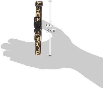 Xsmall Natural Leopard Collar: 1/2 רוחב, מתאים 6-12 - תוצרת ארהב.