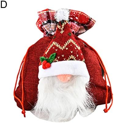 Helegesong שקית מתנה לריכת חג מגרש שימוש חוזר לשימוש חוזר עטיפת סנטה כיס סנטה תולה עיצוב עץ D