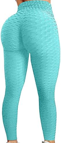 מכנסי יוגה של Sinzelimin מכנסיים גבוהות של נשים בגודל בקרת בטן בגודל 4 כיוונים חותלות אימון אימון בועת הירך הרמת ספורט מכנס