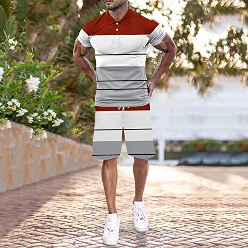 חולצות טי קיץ של BMISEGM Mens Mens Mens Mens Mens Short Shece Shure ומכנסיים קצרים הגדר תלבושת קיץ 2 חלקים חליפת האיש