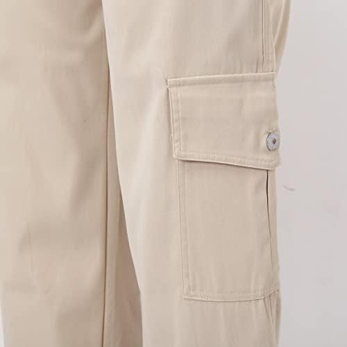 מכנסי מטען בגודל Miashui פלוס ללבוש נשים מרובות מותניים שלושה מכנסי כיס מכנסי מטען המותניים מכנסיים מזדמנים חוף