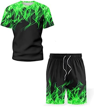 PDGJG קיץ מכנסיים קצרים של שני חלקים לגברים, חליפת בגדי ספורט של חולצת טריקו לעיצוב ספורט