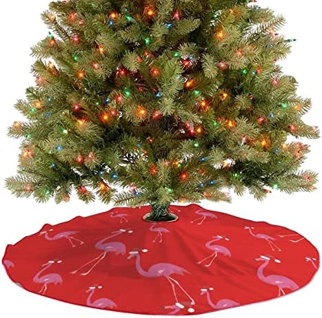 חג המולד פלמינגו עץ חג המולד חצאית קטיפה רכה אדומה מכוסה למסיבת חג המולד קישוטים חגיגיים מקורה בחוץ
