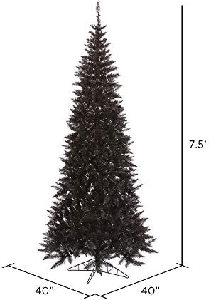 Vickerman 7.5 'אשוח שחור רזה ועץ חג מולד מלאכותי לא מונה, עיצוב בית מקורה עונתי