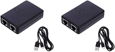 רכזת USB רכזת USB שחורה מתג ג'יגה -בייט מתג 2 PCS מיני 2 רכזת כבל הרחבה של יציאה 2 ב 1 מתג רכז אוטומטי מתג אתרנט Gigabit, מתג טלפון של כבל הרחבה שחור מטען טלפון