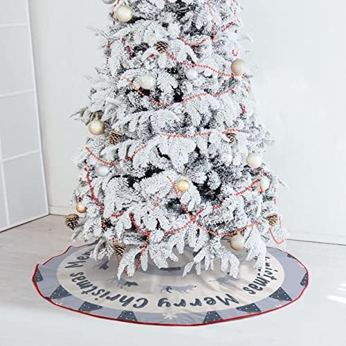 חצאית עץ עץ חג המולד של כלב חג המולד, חצאית עץ חג המולד, מחצלת קישוטים של קישוטי חג המולד של פלסת שלג 30 x 30, מחצלת בסיס עץ צללית לכלב למסיבת חג חיצונית מקורה קישוטים לחג המולד