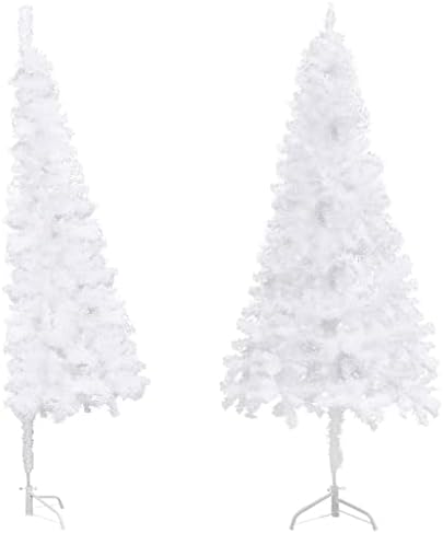 vidaxl פינת עץ חג המולד מלאכותי עץ חג המולד קישוט קישוט קישוט עונתי פסטיבל מסיבת חג חצי עץ לבן 7 ft pvc