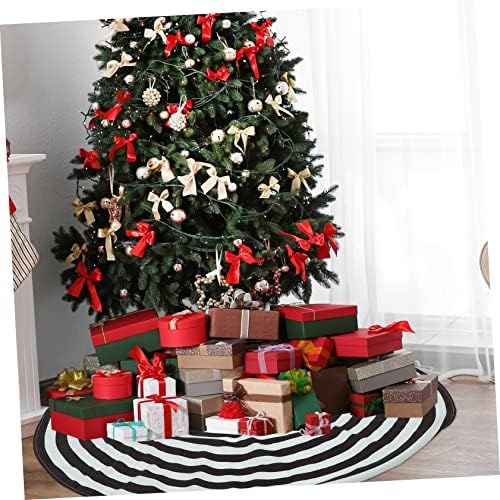 Homoyoyo 1 PC חצאית עץ פסים בשחור לבן חצאית פסים שחור ולבן שטיח פסים חג המולד חצאית עץ חג המולד עץ עץ עץ כיסוי סינר חג המולד פס מבד מוברש