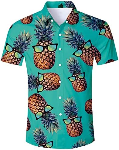 אליסיסטר גברים של חידוש שמלת חולצות כפתור למטה מצחיק 3 ד דפוס הוואי חולצה קיץ חג חוף חולצות