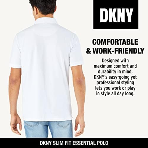 חולצת פולו כותנה של DKNY גברים-חולצת גולף מהירה ויבשה מהירה ויבשה לחות גולף לגברים