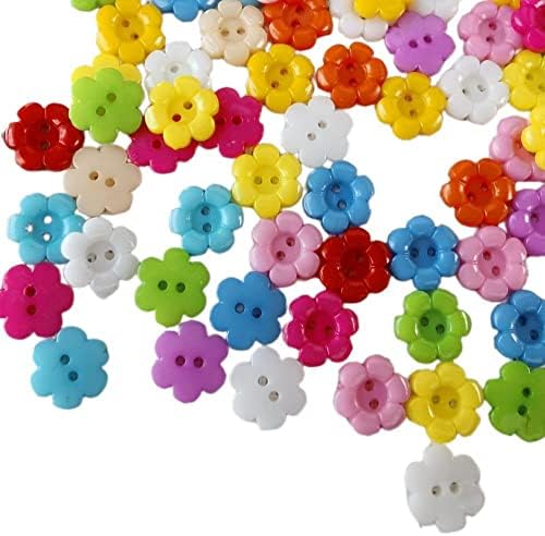 Baoqiu 100 חלקים כפתורי פרחים עגולים בגודל 1/2 אינץ 'לאומנויות ומלאכה אוספי קישוט