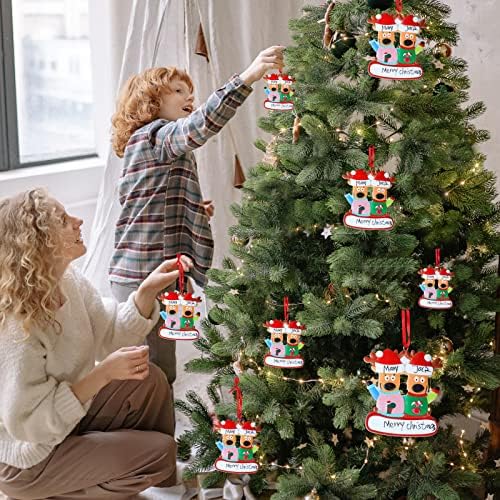 קישוטי חג המולד המותאמים אישית 2022, בני משפחת צבי בהתאמה אישית של 1-5 קישוטים לעצי חג המולד, קישוטי עץ חג המולד בהתאמה אישית מתנה לחברים משפחתיים