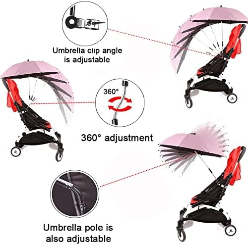 עגלת תינוקות מטרייה עגלה שמנה, אוניברסלי 50+ מפרסול UV, הגנה UV מטריית פרזול לתינוקות לעגלה, קוטר 82 סמ