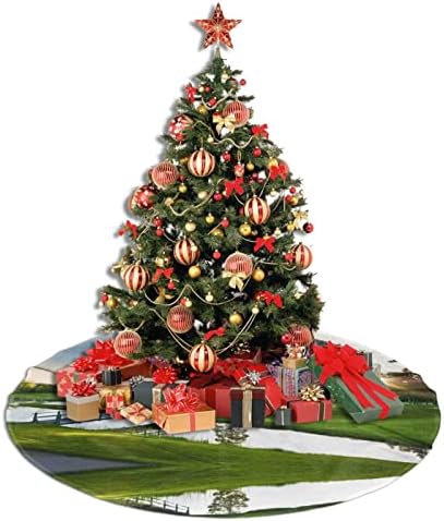 חצאית עץ חג המולד מסלול גולף חג המולד חצאית עץ קטיפה 48 אינץ 'תחרה לקישוט חג המולד