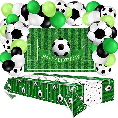 86 חתיכות קישוטי מסיבת יום הולדת כדורגל ציוד לכלול תפאורת מסיבת יום הולדת כדורגל